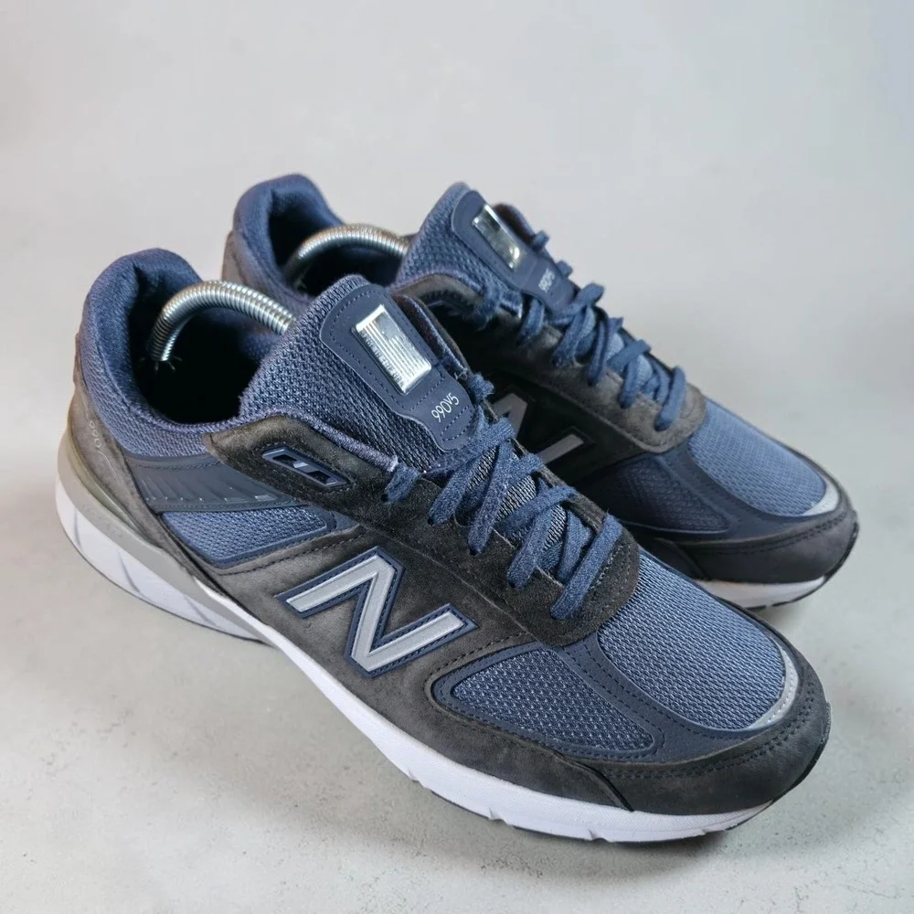 New Balance 990v5 Men's M990NV5 Navy Suede Running Walking Shoes Size 12 USA